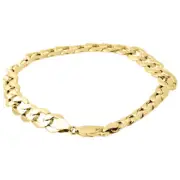 Men's Real 10K Yellow Gold Hollow Cuban Curb Link 8mm Bracelet 9"