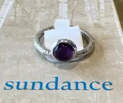 NWT Sundance Catalog Silver “Offset Amethyst Ring” Size 5 $98