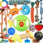 Dog Puppy Toys 20 Pack for Fun Chew Teething Rope Treat Dispenser Ball Squeak