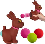 Hog Wild Chocolate Bunny Easter Popper Toy - Shoot Foam Balls Up to 20 Feet - 6 Balls Included - Great Easter Basket Gift for Kids,4+