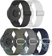 Conidido Water-Resistant Elastic Nylon Strap Compatible with Garmin Vivoactive 5/Vivoactive 3 Watch Bands, 5 Pack 20mm Quick Release Breathable Wristband for Venu/Venu Sq/Forerunner 55/165/245/645