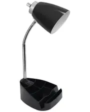 Lalia Home Gooseneck Organizer Desk Lamp With Ipad Tablet Stand Book Holder And Charging Outlet