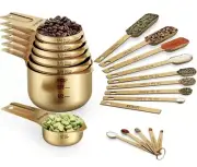 Wildone Copper Plated Measuring Cups & Spoons Set of 21