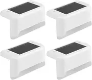 4PCS Solar Stair Lights Yard Decor Wall Fence Rail Staircase Step Lights, Energy-Saving, Durable, Ideal for Home Garden Pathway White Warm White Light