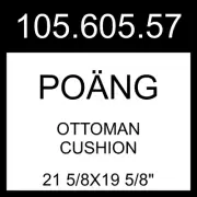 IKEA POANG POÄNG Ottoman Cushion Gunnared Blue 21 5/8x19 5/8" 105.605.57