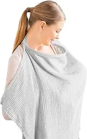Muslin Nursing Cover | Breast Feeding Cover for Mum Privacy | Discreet Nursing Scarf | Breastfeeding Supplies, Child Safety Car Seat Accessories for Baby Breastfeeding & Pumping