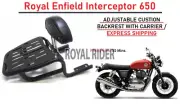 Fits Royal Enfield Interceptor 650 'ADJUSTABLE CUSHION BACKREST WITH CARRIER'