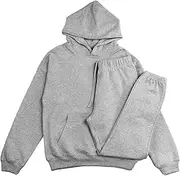 [RIFLESSI] Men's Women's Premium Heavyweight 100% French Terry Cotton 2 Piece Hoodie Pullover Jogger Sweatsuit Tracksuit Set