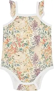 [FRODOTGV] Child Sleeveless Baby Bodysuits Soft Flowers and Alpacas Baby Cotton Outfits for Infant Toddler 12M, Flowers and Alpacas