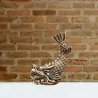 Chinese Feng Shui Decor Brass Statue Chi Wen Retro for Bookshelf Desk Shelf