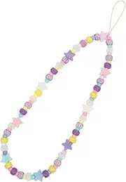 BEBEMOKO 1 PC Lovely Beaded Mobile Phone Lanyard Drop String with Star Decoration for School Office Travel and Any Occasion