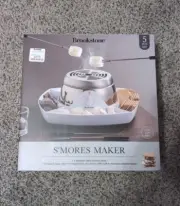 New In Box Brookstone S'mores Maker with Serving Tray and Skewers