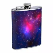 Purple Galaxy Em3 Flask 8oz Stainless Steel Hip Drinking Whiskey