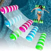 3 Pack Inflatable Pool Floats Adult Size Water Hammock,Pool Floaties Toys,4-in-1 Multi-Purpose Floats for Swimming Pool,Pool Rafts Lounge Chairs Floating,for Adults Vacation Fun and Rest