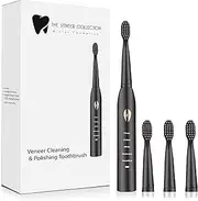 Veneer Polishing Toothbrush, The Veneer Collection, Electric Toothbrush Rechargeable, Toothbrush for Veneers (Black)