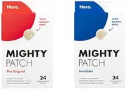 Hero Mighty Patch™ Bundle - Original & Invisible+ Pimple Patches, Hydrocolloid Acne Patches for Day & Night Use, Gently Absorbs Gunk, Spot Treatment for Blemishes & Zits (48 Counts)
