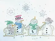 Winter Snowmen Rhinestone Transfer Iron-On Snowflakes Crystals Snow Day Bling