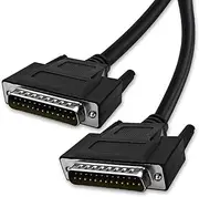 XANHAM DB25 25 Pin 16 Feet(5 Meter) Two Row Straight Through Serial Cable, Double Shielded(Metal Braiding&AL-foil), Male to Male, Black, SC920S10MM