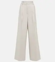 [Dorothee Schumacher] Dorothee Schumacher High-rise wide-leg wool-blend pants AU 14 white