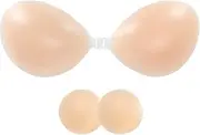 HILRITORI Adhesive Bra Invisible Silicone Bra Push Up Sticky Bra Strapless Womens Bras
