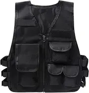 [Lejafay] Kids Adjustable Combat Training Vest Outdoor Security Guard Waistcoat for CS Field Multi Pockets