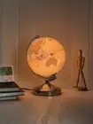 World Globe Table Touch Lamp Classic Table Decoration Lamp Brown