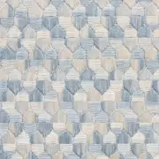 Schumacher Small Scale Uphol Fabric- Ivins Embroidery / Sky 0.90 yds 75121