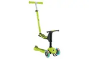 Globber GO UP Sporty Lights V2 Scooter - Lime Green / Khaki