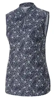 New Puma Golf Ladies Cloudspun Island Flower Sleeveless Polo