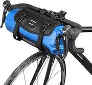 zolyet Bicycle Bag Cycling Mountain Road MTB Bike Front Frame Handlebar Pannier Dry Bag with Roll Top Closure 3L-7L Adjustable Blue