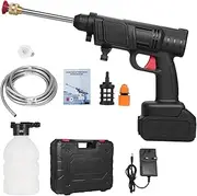 Portable Home High Pressure Washer 21V Battery Cordl Car Powerful Car Washer Home Car Wash Sprinkler Multifunctional Practical Cleaning Tools with 5M Water Pipe for