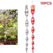 10x Bird Repellent Reflective Scare Rods Spiral Deterrent Control Device Deco a