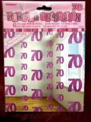 Hanging Decoration Strings Pink Glitz 70 Party Supplies Foil Curtains