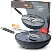 DaTerra Cucina 11” Nonstick Frying Pan w/Lid | Volcanic Black Speckled Stone