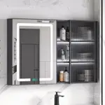 【破損包賠】太空鋁浴室鏡櫃單獨衛生間掛牆式智能玻璃門帶燈防霧收納儲物鏡箱Y1