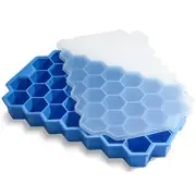 Ice Cube Trays for Freezer w/Lid-37 Grid Silicone Ice Cube Tray 8.14"x4.92"x0.9"