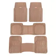 3-Row Waterproof TriFlex Rubber Floor Mats for Van SUVs w/ Rear Liner Beige (for: Chrysler)