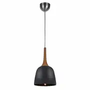 Telbix Polk Metal Small Pendant Light - Oak / Black