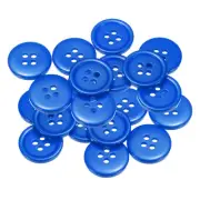 20pcs Sewing Buttons 11/16" Resin Round Flat 4-Hole Craft Buttons, Deep Blue