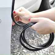 Car Door Edge Guard Protector Strip, 5M Length, Black Rubber with Metal Clips, Universal Fit