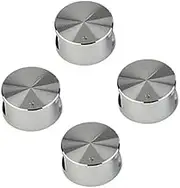 FUNNTY metal gas stove knobs, 4 Pack 6mm Zinc Alloy Control Knob Oven Switch Universal Silver Gas Stove Control Knobs for Oven Cooktop Gas Stove