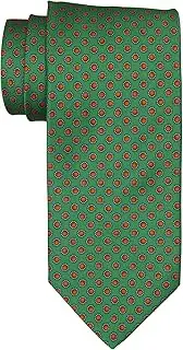 [Italo Ferretti] Satin Green Orange Polka Dots Tie, Green