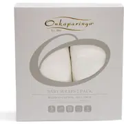 2PK Onkaparinga Baby Cotton Jersey Wraps/Wrap Sleeping Blanket White