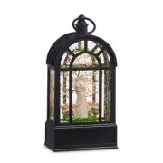snow globe with angel swirling lighted water lantern