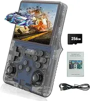 R40S Pro Handheld Game Console, 30000 HD Games Mini Portable Video Game Console, 3.5-Inch IPS Screen,256GB Memory,Built in 45 Emulators,3800mAh Battery (Transparent Gray 256GB)