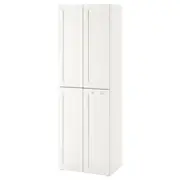 SMÅSTAD / PLATSA wardrobe, white with frame/with 2 clothes rails, 60x42x181 cm