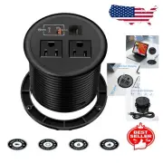 Recessed Power Strip with 2 AC Sockets & Quick Charge USB-C - Easy Install