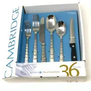 Cambridge Stainless Flatware Mosaic Sand Service for 6 - 36 Piece Set New in Box