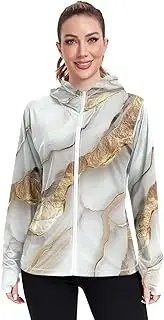 [Caihoyu] Plain Hoodie Long Sleeve Swim Shirts for Women UPF 50+ Protection Workout Sweatshirt Hiking Outdoor Performance, Multicolor14, Large
