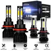 For Ford Ranger 1998-2000 4-Door 4x LED Front Headlights Bulbs + Fog Light (for: Ford)